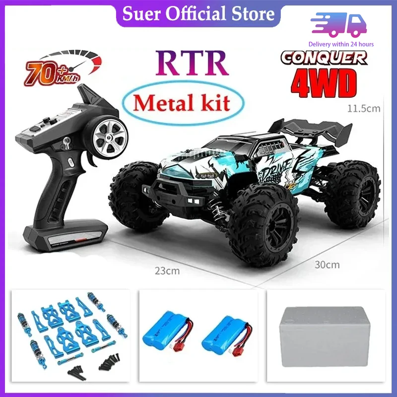 1:16 75KM/H lub 50KM/H 4WD RC Car z pilotem LED High Speed Drift Monster Truck dla dzieci Vs Wltoys 144001 Zabawki