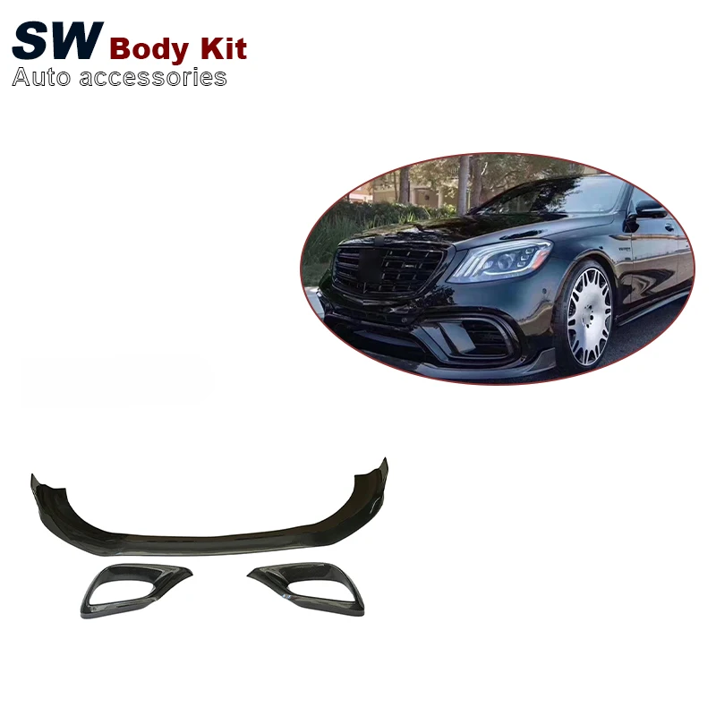 

Carbon Fiber Front Bumper Lip for Mercedes S-Class W222 S63 S65 Front Bumper Splitter Lip Diffuser Cover Trim Body Kit