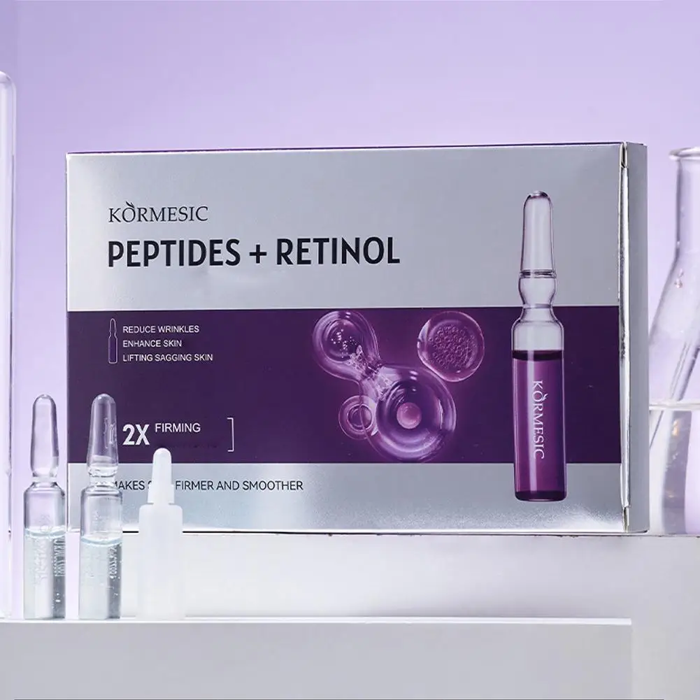 Peptide Retinol Facial Serum Ampoule 2ml x 7 Firming Hydrating Refreshing Essence Nourishing Anti Aging Daily Smooth Skin Care