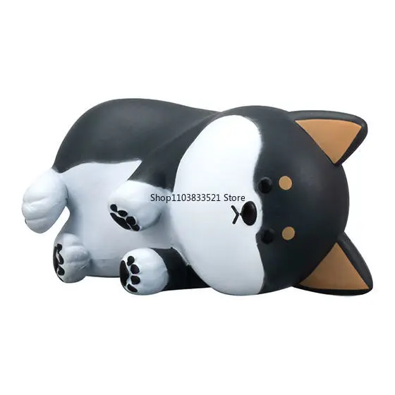 Original anime irritado bonito animal de estimação gashapon brinquedos shiba inu corgi fronteira collie figuras de ação modelo ornamentos desktop presente surpresa
