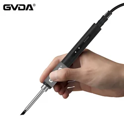 GVDA Kit saldatore portatile Strumenti di riparazione per saldatura Punte per stazione di rilavorazione elettrica Saldatore Corpo in metallo 3 temperature regolabili