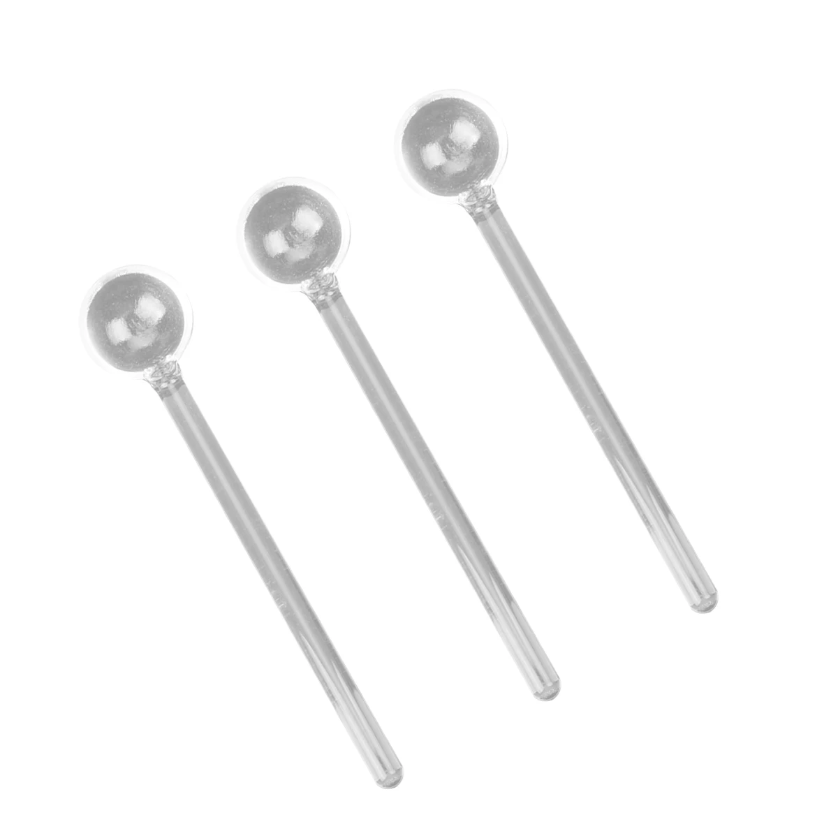 3 PCS Glass Spoon Tea Coffee Stirring Spoons Stirring Clear Stirrer Dessert Sugar Cocktail Scoop Teaspoons Handle Teaspoon