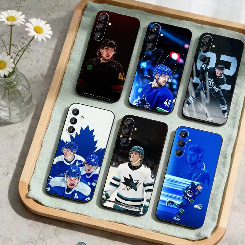 

Quinn Hughes-Hockey Phone Case For Samsung Galaxy A73,21,22,32,71,53,52,51,80,5G Soft Black Cover