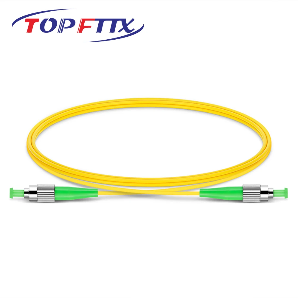 TOPFTTX 0.5/1/2/3/5 Meter FC/APC-FC/APC Single Mode G657A1 Simplex 2.0mm Tight Buffer Fiber Optic Patch Cord Yellow LSZH Jacket