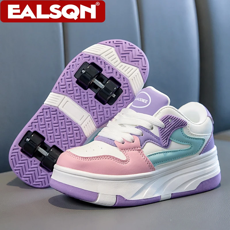 Ultra Light Children's Outdoor Sports Roller Skates Shoes Walking Shoes With Four-wheel Detachable Student's Boy&Girl Gifts