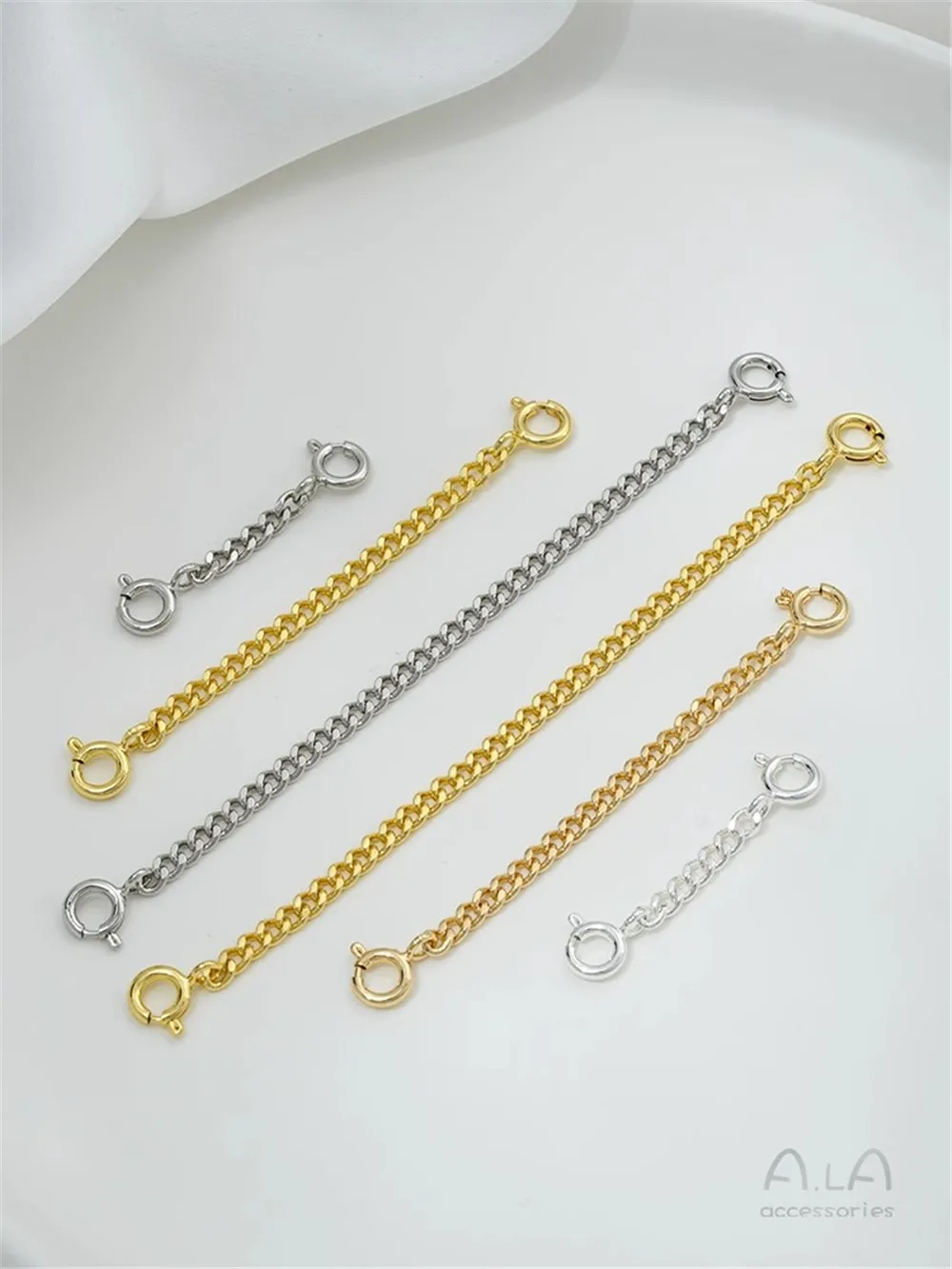 

Bracelet Safety Chain Necklace Extended Chain 14K Gold-plated Handmade DIY Double Headed Spring Buckle Finishing Accessory