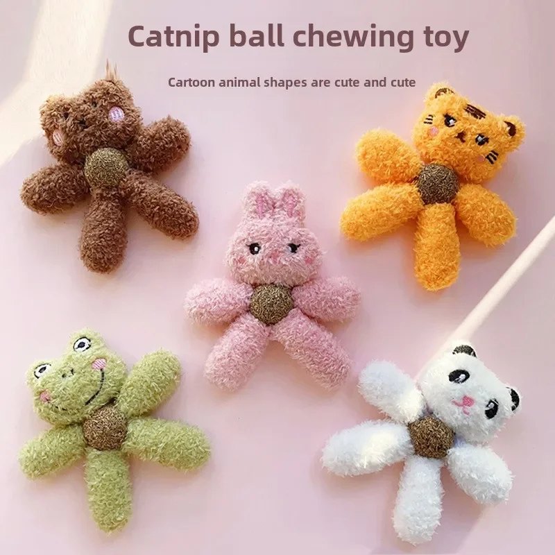 Catnip ball cat toy bite-resistant and stuffy cartoon plush self-licking pet productss toys for cats  pet products  cats