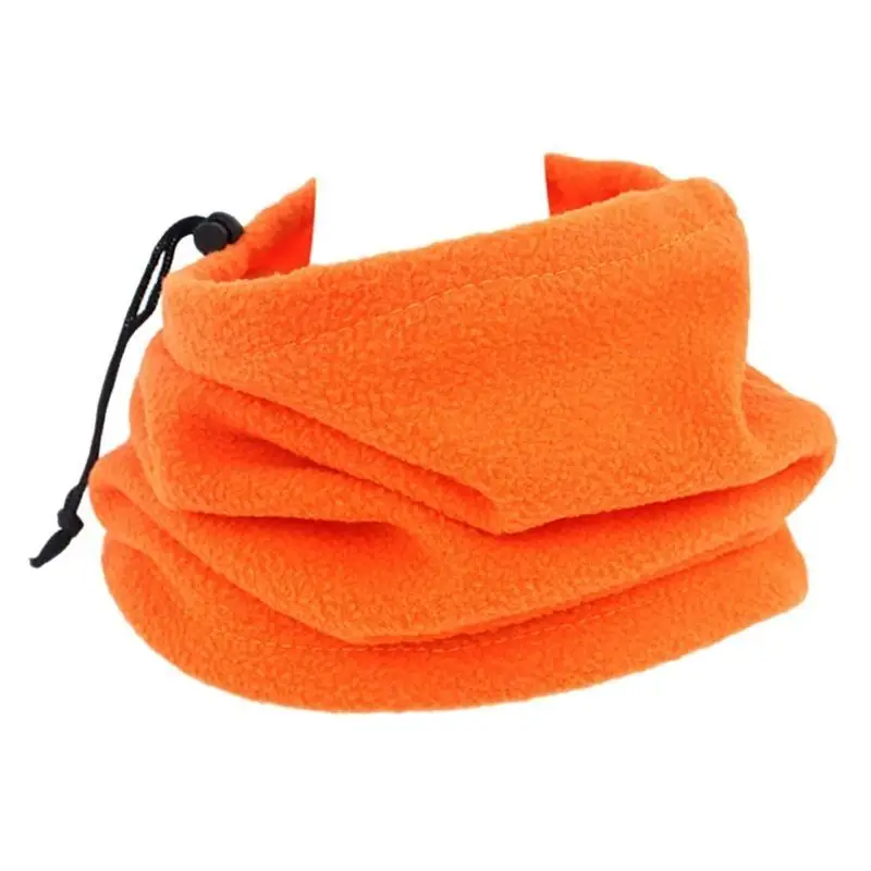 39BD Winter Neck Warmers Fleece Gaiter Windproof Drawstring Face Covering Scarf Tube for Men Women Cycling Hiking Fishing