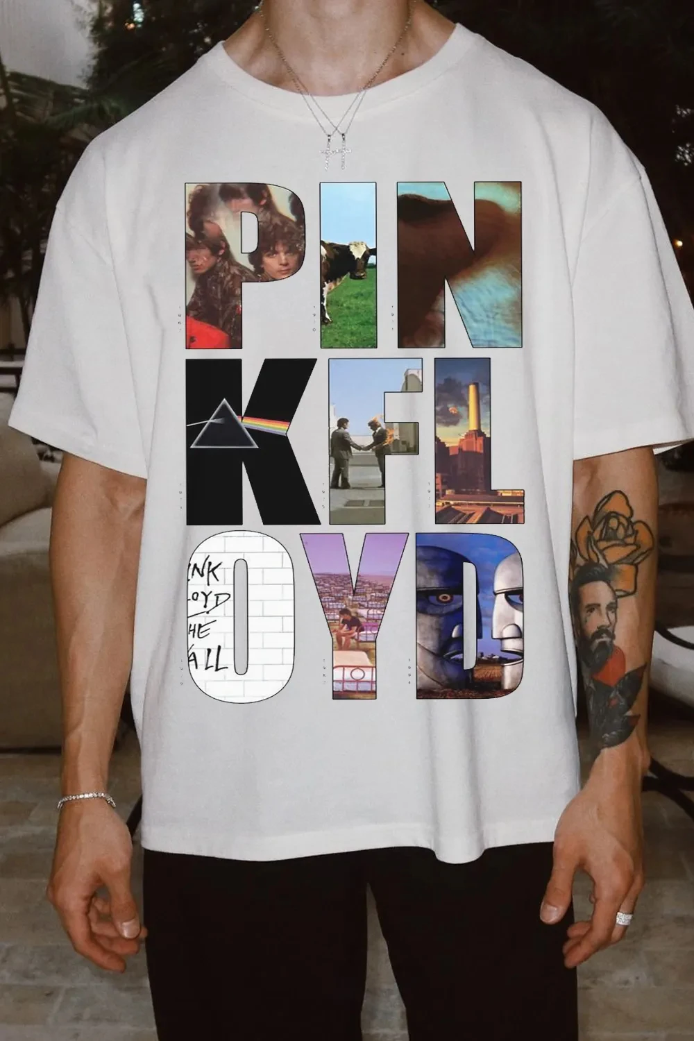 Seltenes Pink Floyd Grafik-Baumwoll-T-Shirt, Unisex, Sommer, kurzärmelig, modisches Marken-T-Shirt, luxuriöses, lässiges Vintage-T-Shirt – Detail 7