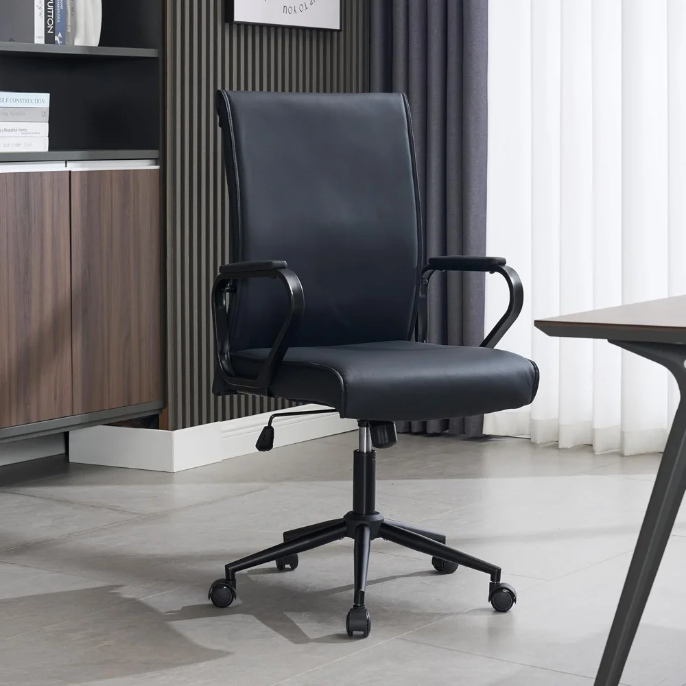 

Office Desk Chair, Ergonomic Leather Modern Conference Room Chairs, Executive Height Adjustable Swivel Rolling Chair