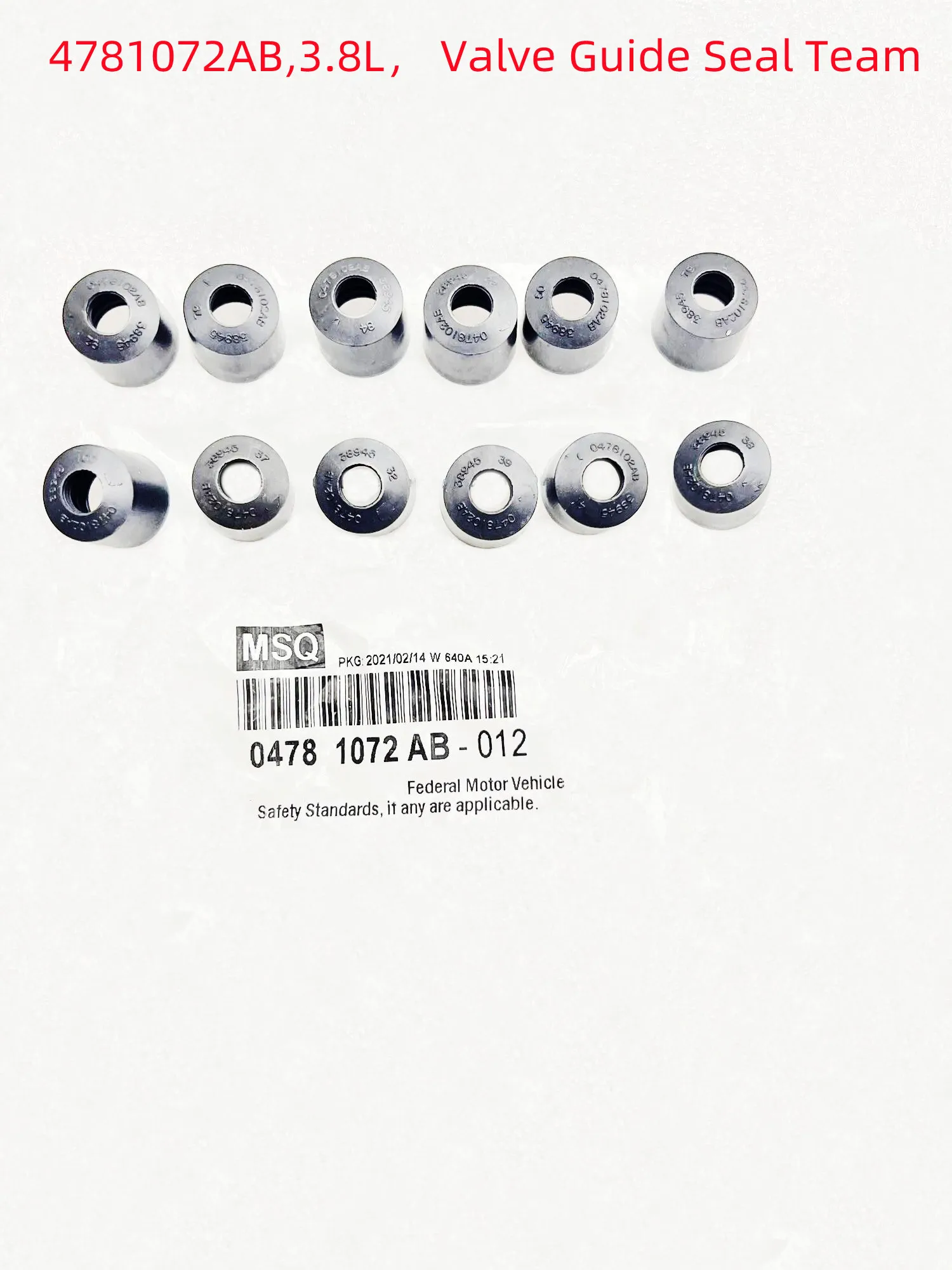 WAP02 Valve Guide Seal，4781072AB, Suitable For: 3.3L, 3.8L,  WranglerJK, Town RV, Caravan, Voyager, 2007-2011