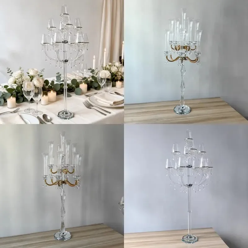 Crystal glass candlesticks, wedding decorations, Christmas decorations, party tableware, tabletop decorations, gifts,