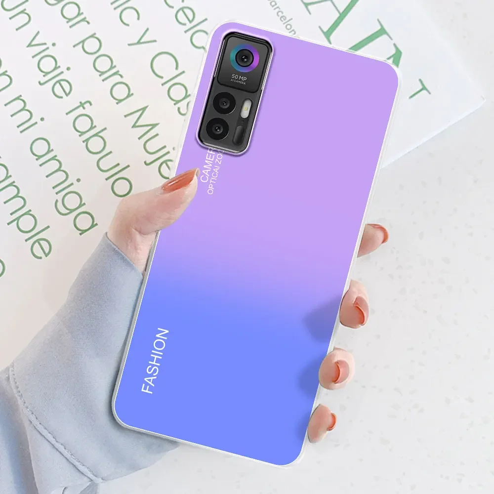 For TCL 30 Plus Case For TCL 30 5G Flower Printing Transparent Silicone Soft Phone Case Cover Coque Bumper For TCL 30 30+ Fundas
