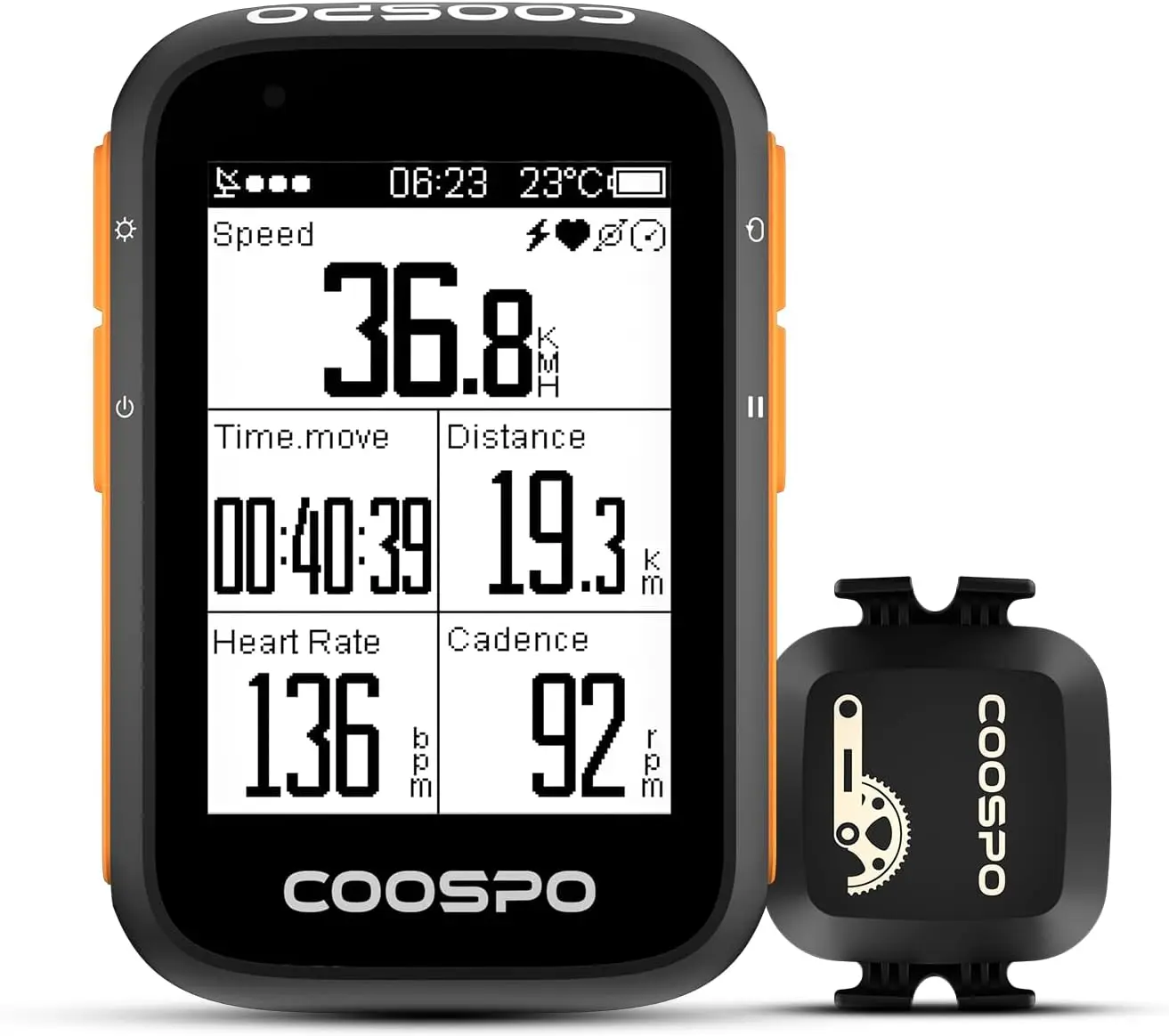 

GPS Bike Computer Wireless Speedometer with Auto Backlight, Bluetooth ANT Cycling Computer 2.6" Display, 36H Battery, Waterproof