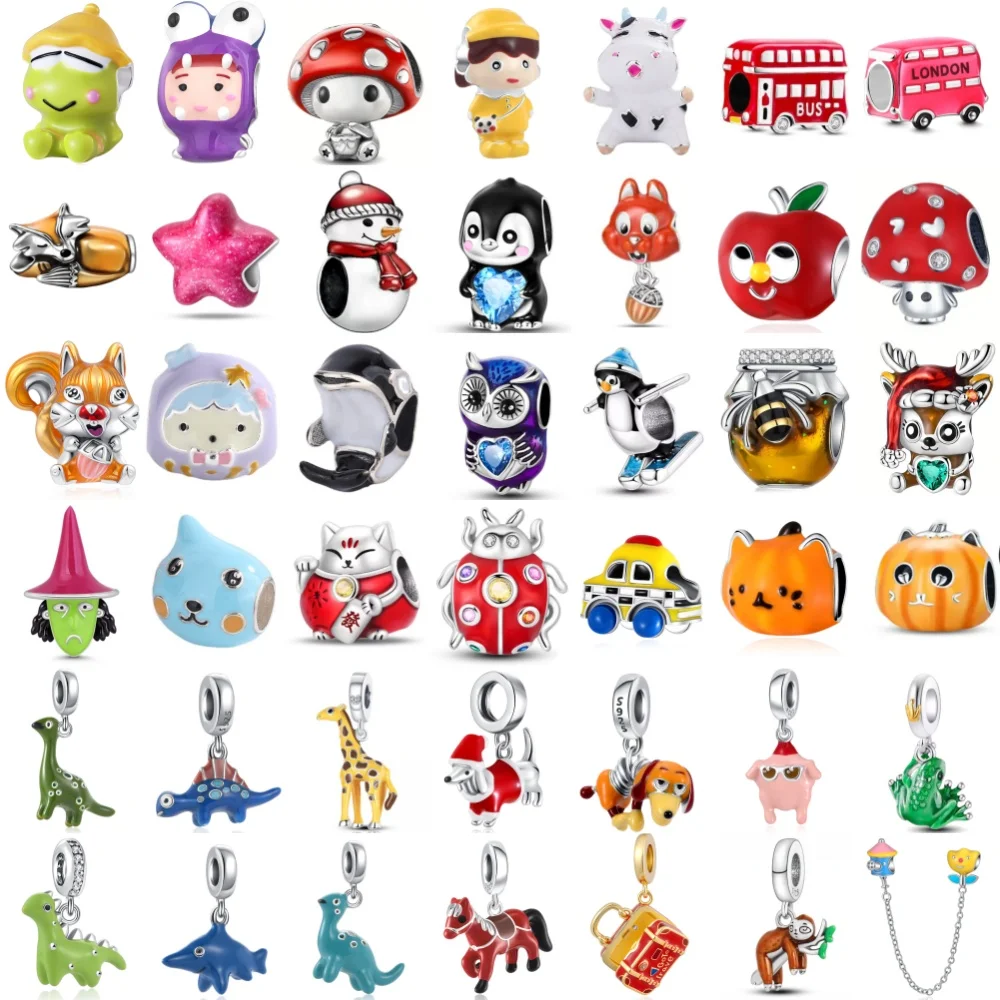 

Новые бусины из серебра 925 пробы 2026 года: Лягушка, Машинка, Тыква, Собака, Лошадь, Подвеска. Идеально подходят для оригинальных браслетов и аксессуаров DIY. Изысканные украшения. ﻿