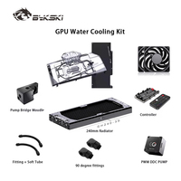 Granzon Water Cooling Kit for RTX 4090/ 4080/ 4070 / 7900 AIO GPU Block Pump 240mm Radiator PC Cooler G1/4'' Fittings Hose Tube