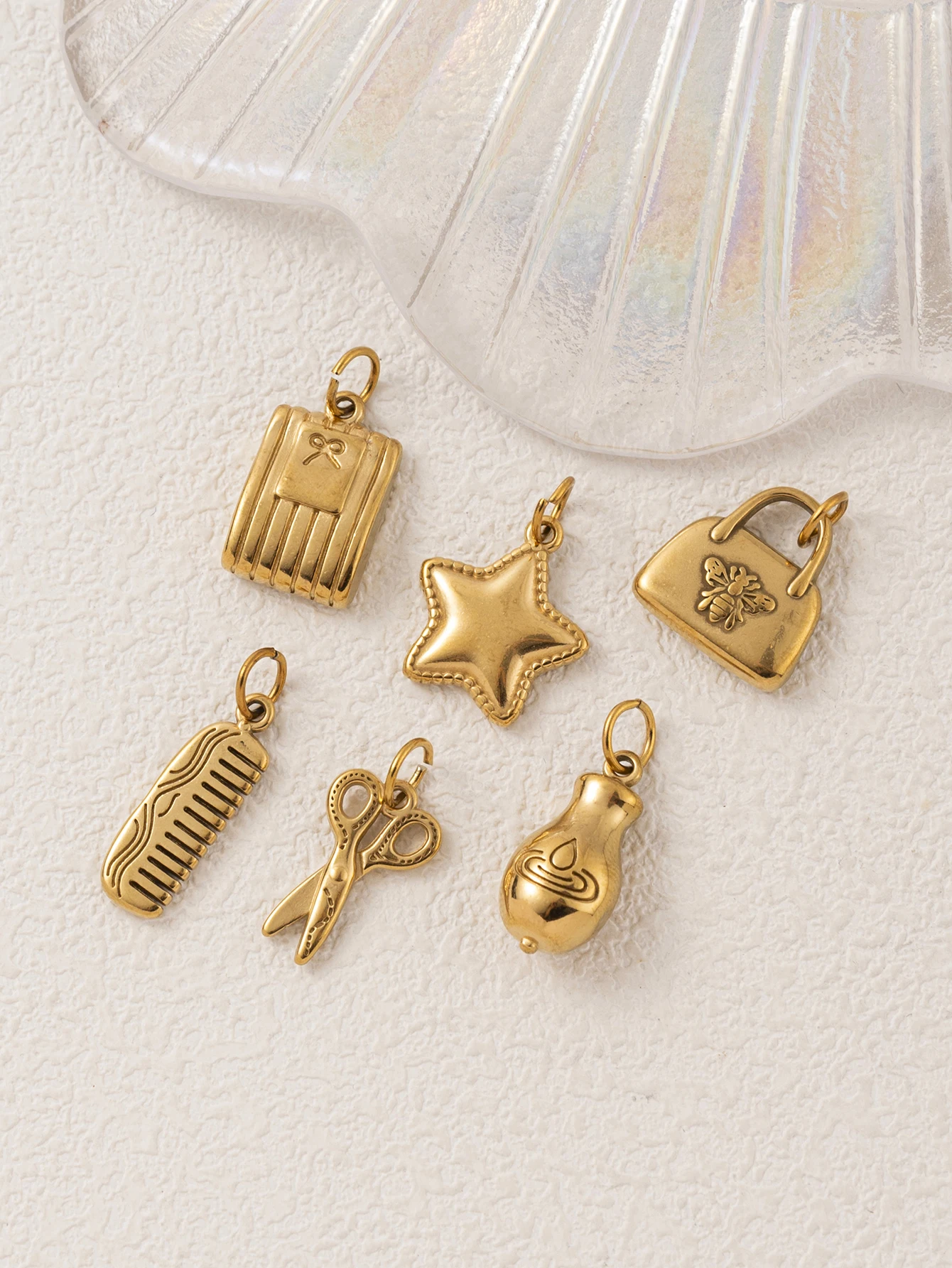 Edelstahl Süße und Frische Beliebte Kerzen-Schleife Stern DIY Anhänger Charms Schmuckherstellung – Detail 2