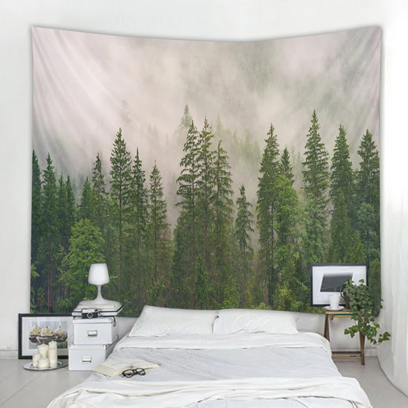 Large Forest Landscape Decorative Tapestry Hippie Bohemian Gypsy Wall Decor  Bedroom