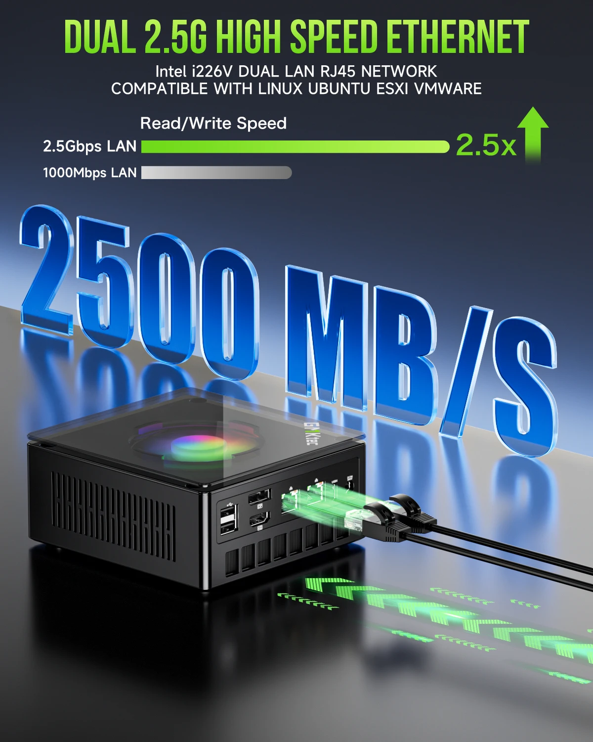 كمبيوتر صغير للألعاب GMKtec Nucbox K11 AMD Ry-zen 9 8945HS OCuLink 2x DDR5 2x PCIe RGB كمبيوتر محمول لسطح المكتب Windows11 WiFi6