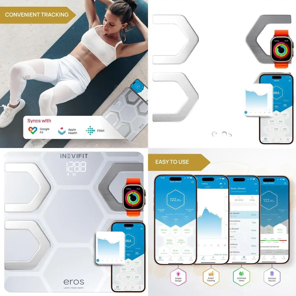 

Smart Bluetooth Body Fat Scale - Accurate Digital BMI Analyzer with App, 400 lbs Capacity, 11.8 x 11.8 White