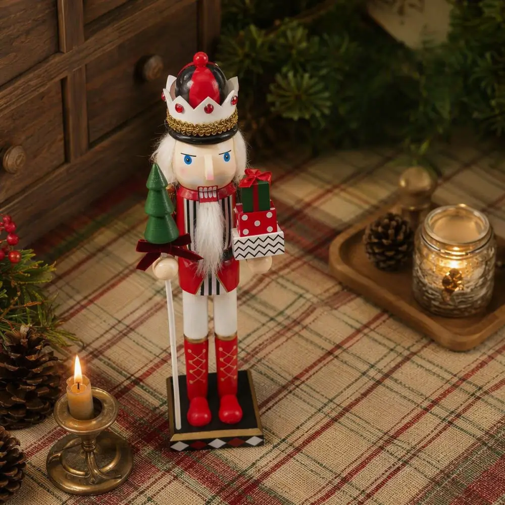 Decorative Wooden Nutcracker Soldier Countdown Calendar Christmas Holiday Table Ornament Home Interior Design Decor