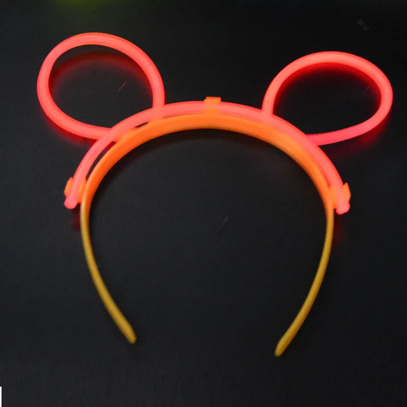 Children Adult Glow Sticks Bunny Ear Headband Luminous Headwear For Women Girls Birthday  Party      Wedding Festival Halloween