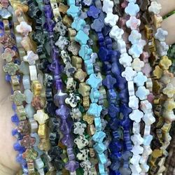 Clover Shape Natural Stone Turquoises Lapis Lazuli Jades Loose Spacer Beads For Jewelry Making DIY Bracelet Accessories 8MM