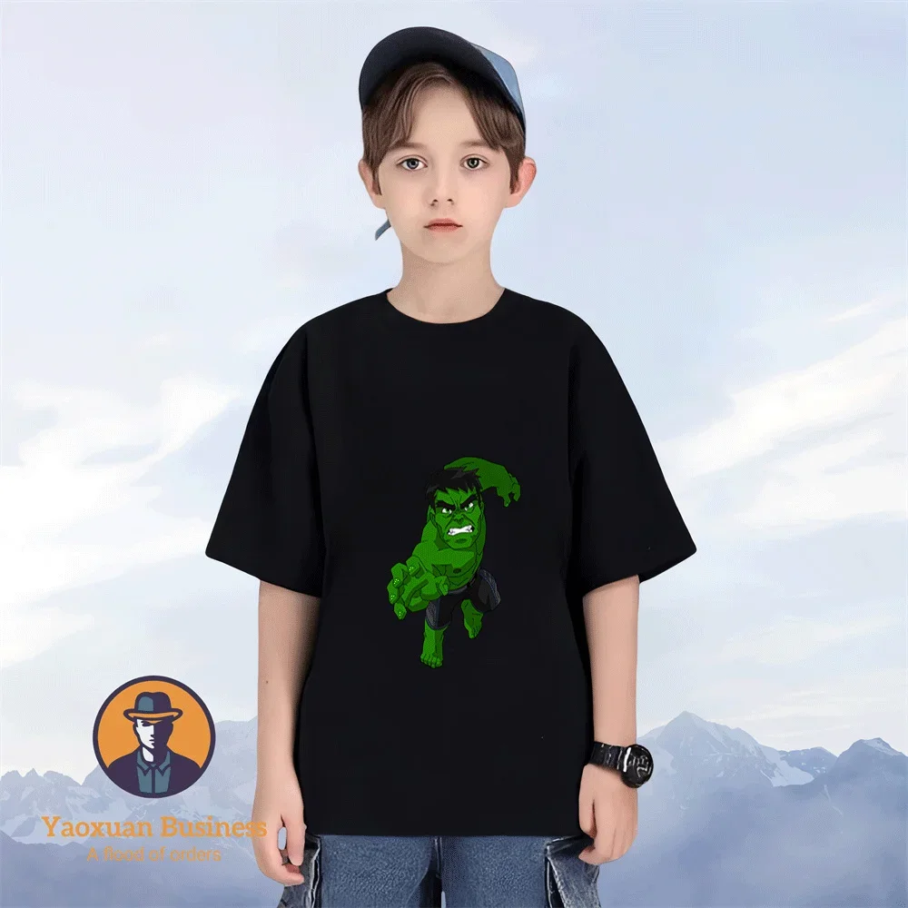 

Trendy Breathable Casual Pure Cotton Kids T Shirt Hulk Anime Design Summer Kidswear