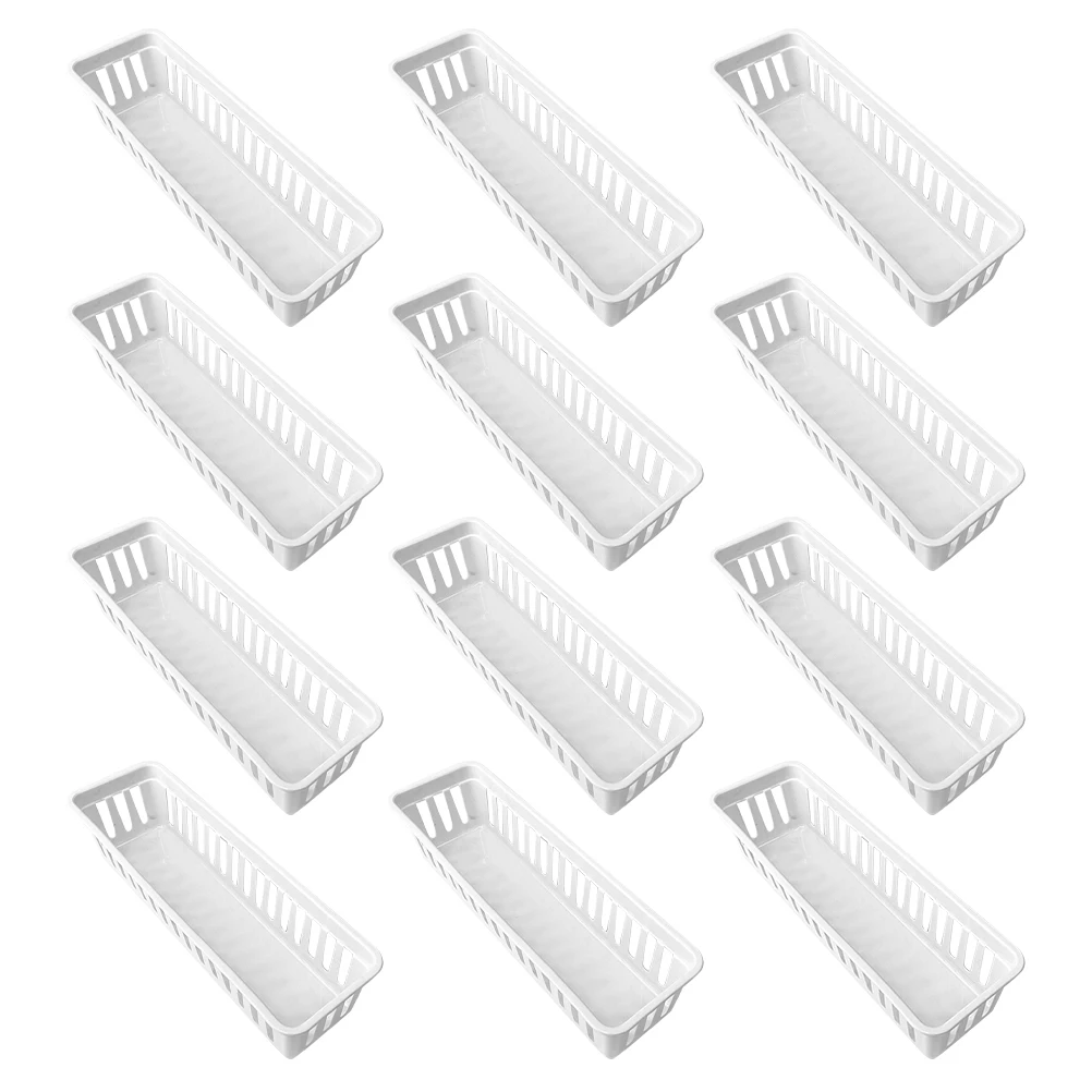 12 قطعة من البلاستيك لتنظيم أقلام الرصاص في الفصل الدراسي، صينية سلة تخزين للوازم المدرسية، أدوات مكتبية، حامل تلوين