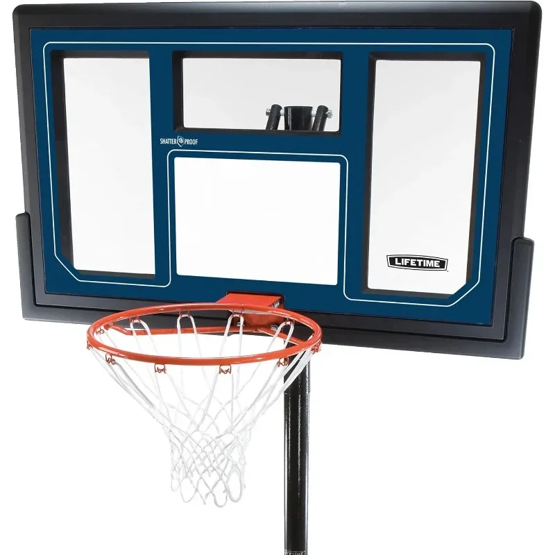 Lifetime Courtside Height Adjustable Portable Basketball System with Shatterproof Backboard