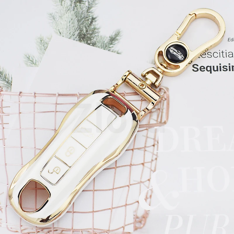 Soft TPU Car Key Case Cover Shell For Porsche Panamera Cayenne 971 911 9YA Macan Boxste Auto Protector Accessories