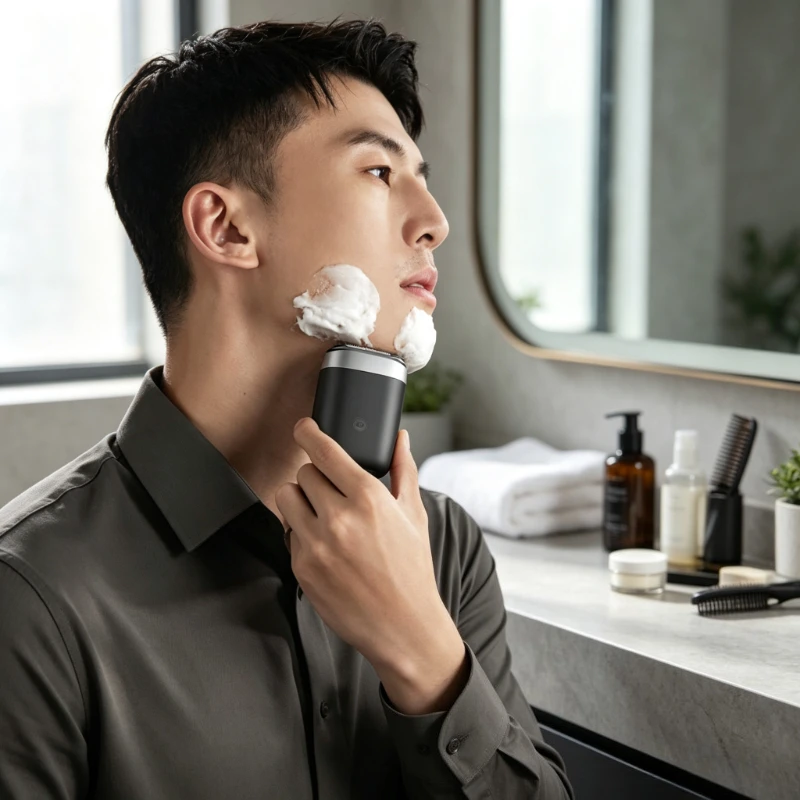 Mini Electric Shaver Dual Floating Head IPX7 Waterproof 90 Day Battery Portable Razor for Men Travel Office Daily Use 전기 면도기