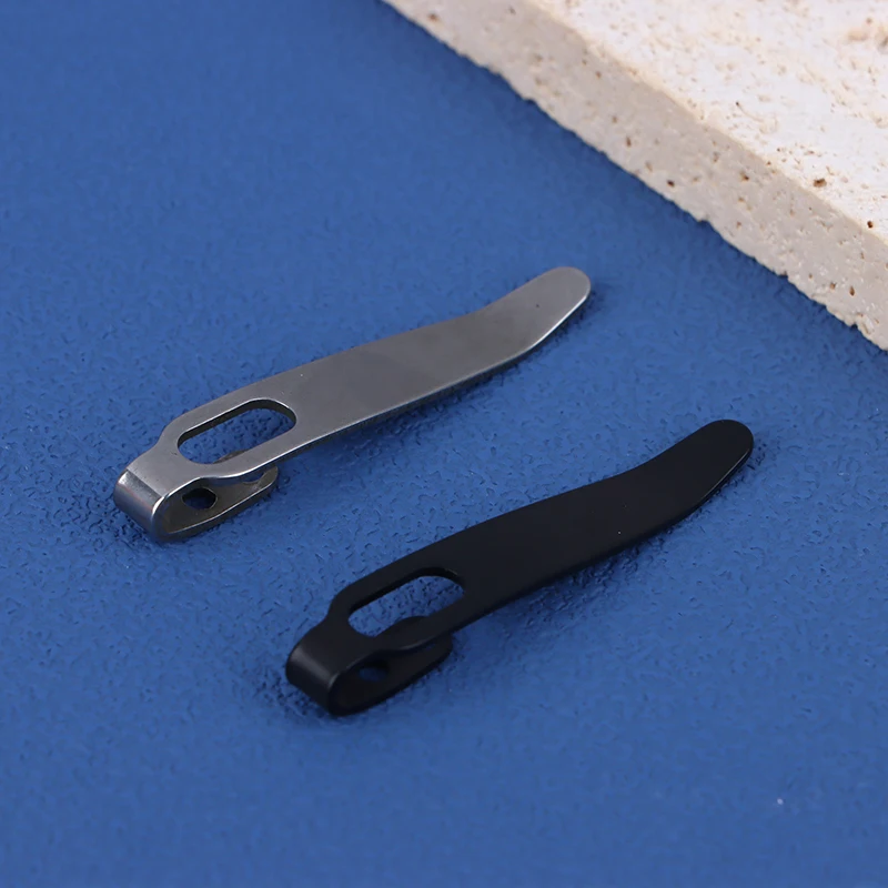 1 مجموعة 420 مادة من الستانليس ستيل سكين مشبك خلفي مع 3 قطعة M2.5 مسامير جيب الخصر المشابك للسكاكين DIY بها بنفسك صنع الملحقات