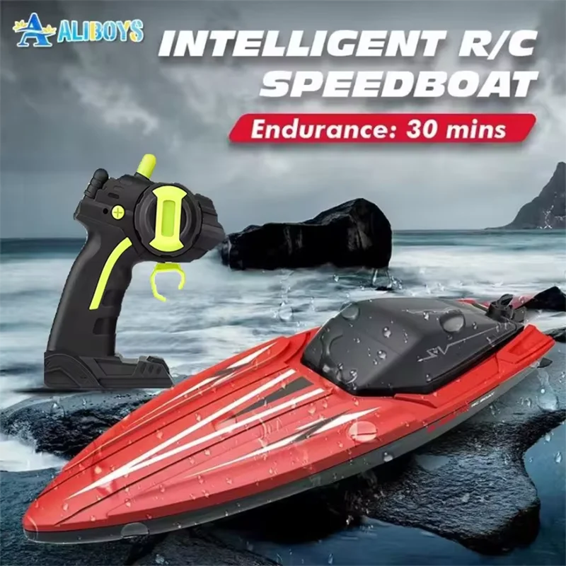 

RC Boat High-Speed 4CH Dual Motor Remote Control Electric Racing Speedboat Model Waterproof RC Ship Outdoor Pool Toy Boy Gift