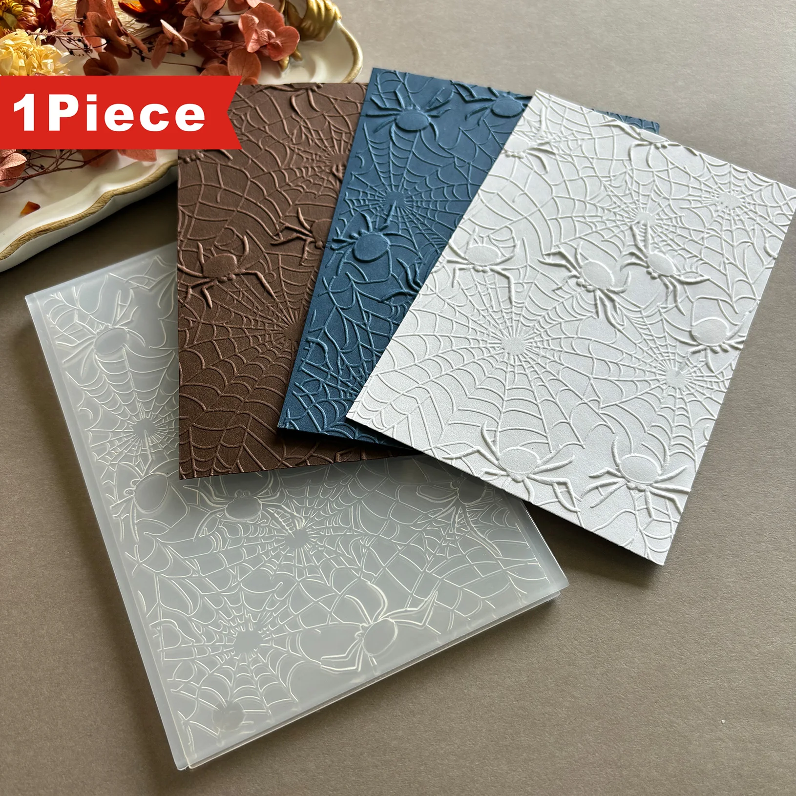 Ordner mit 3D-Reliefprägung, geeignet für DIY-Sammelalbum und Kartenherstellung – Textur „Spider and Light Art“, Geburtstagsparty-Dekoration