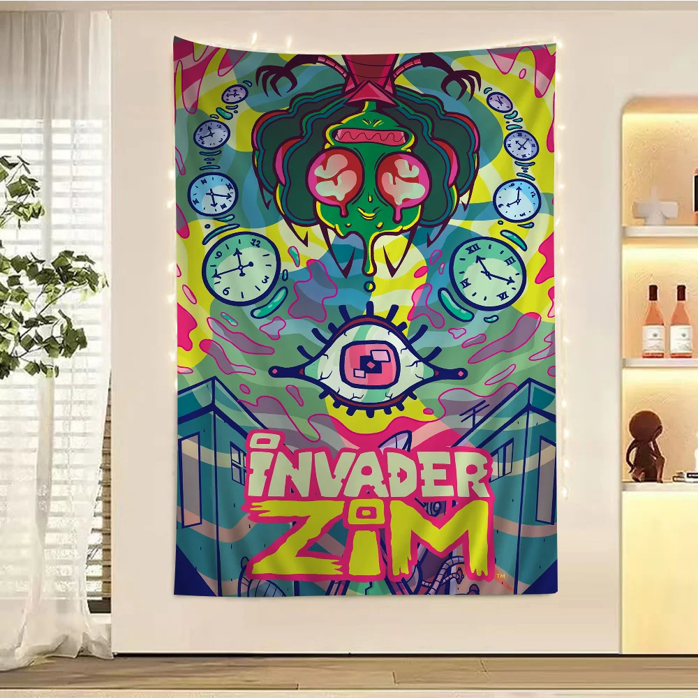 

Invader Zim Cartoon Tapestry Bohemian Wall Tapestries Mandala Home Decor