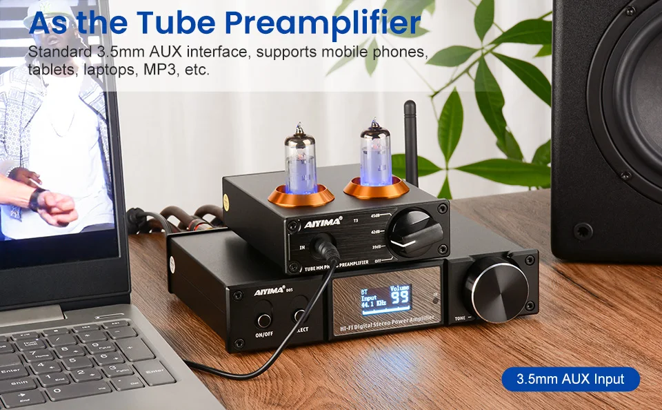 AIYIMA T3 Vakuum Vorverstärker Verstärker 6A2 Rohr MM Phono Vinyl Plattenspieler Stereo Vorverstärker Plattenspieler Vorverstärker Verstärker – Detail 3