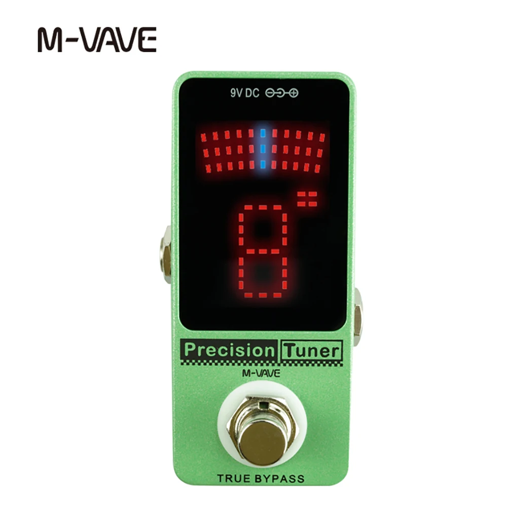 Afinador de M-VAVE, sintonizador de unidad única, Pedal afinador de guitarra de precisión con pantalla LED, afinador de guitarra para guitarra cromática, piezas de bajo
