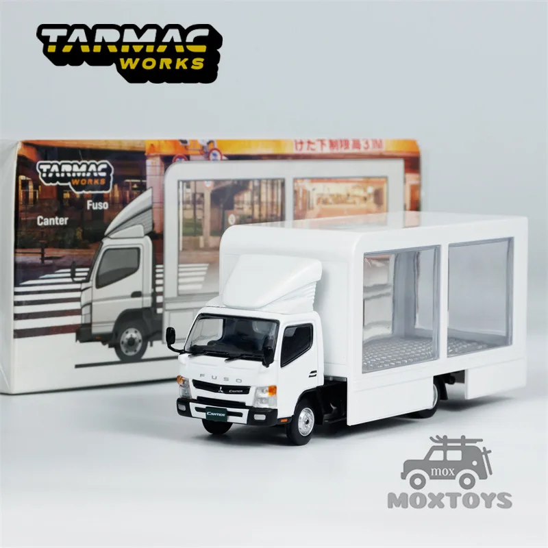 Tarmac Works 1:64 Fuso Canter Mobile Display Truck White Diecast Model Car