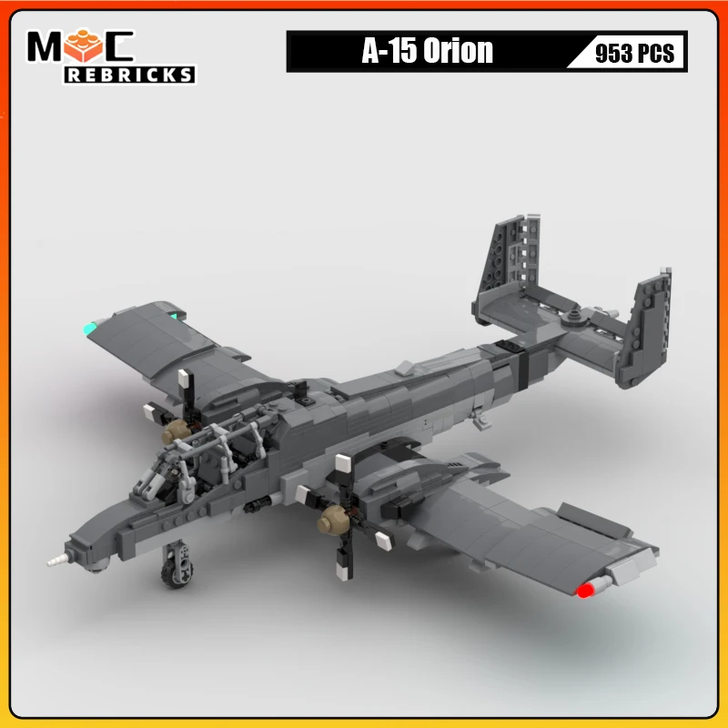 MOC construction nuits A-15 Orion attaque combattant modèle WW2 avion bricolage assemblage Collection Kit briques jouets enfant cadeau de noël