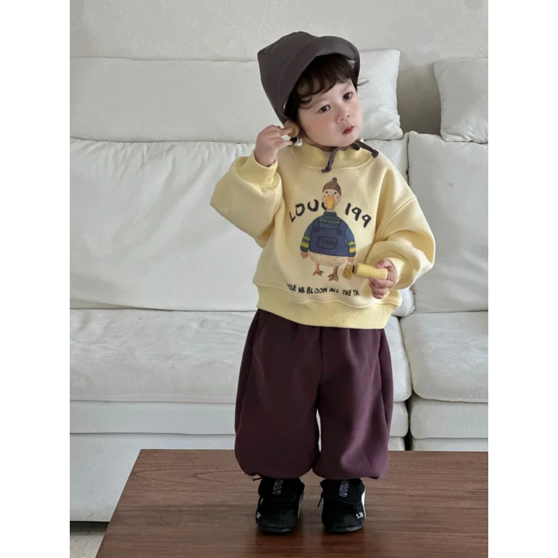 

New Arrival Children Clothing2025Autumn and Winter Baby Children's Clothing Boys' Sweatshirt and Sweatpants Set