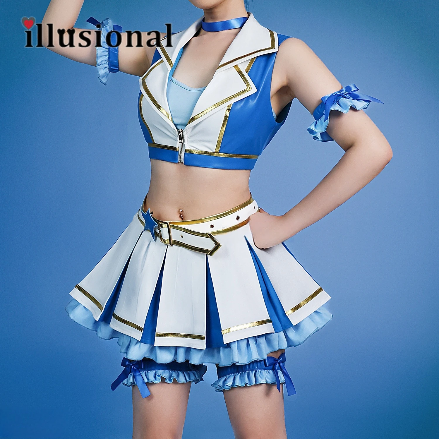 

Иллюзионный аниме Re:Zer Rem Косплей Костюм Rem Cheerleading Team Платье Костюм Хэллоуин Женский