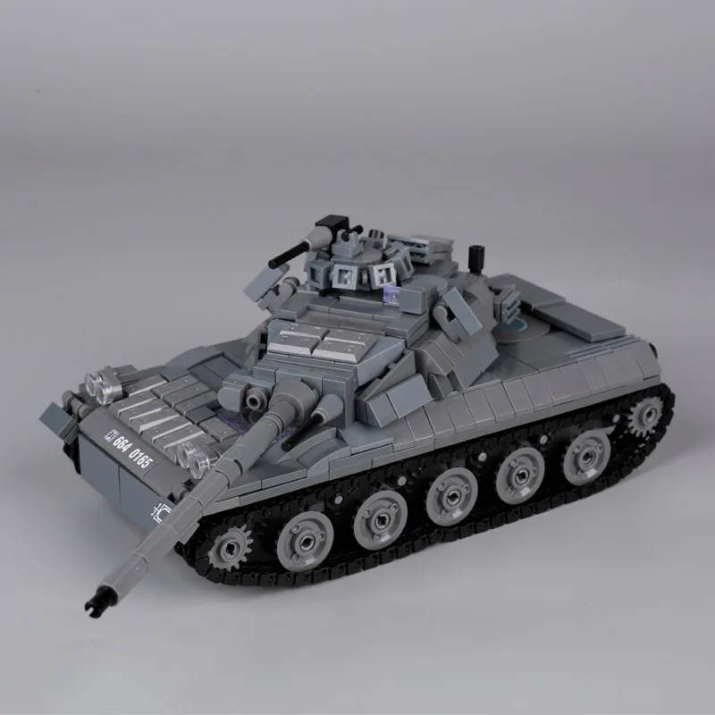 World War II military French AMX-30 main battle Tank MOC Weapon Carrier Tracked Armored Vehicle Assembled Building Blocks Toys