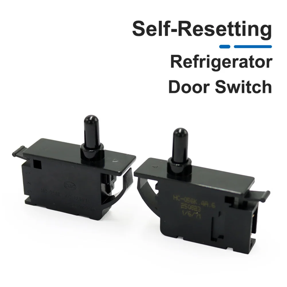 Push Button Control Fridge Door Switch 250V 125V Compatible 0.5A-1A Current 100M Insulation Resistance Switch Black