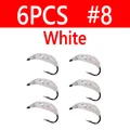 6 piezas blancas talla 8