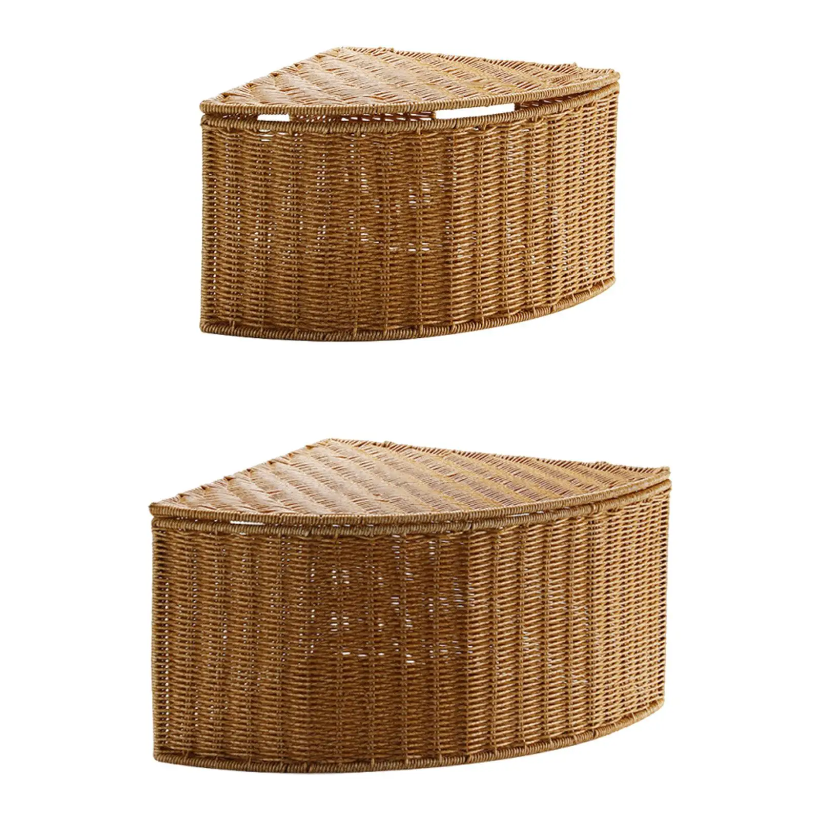 

Corner Storage Basket Accessories Fan Shape Organizer for Office Bathroom Living Room