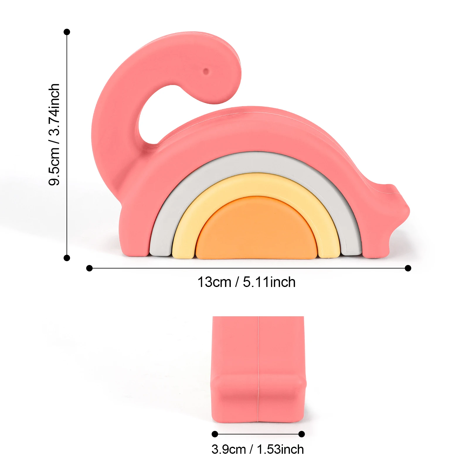 1 مجموعة ديناصور على شكل سيليكون اللبنات طفل التراص اللعب التعليمية لعبة مونتيسوري للطفل لينة الإبداعية Playset