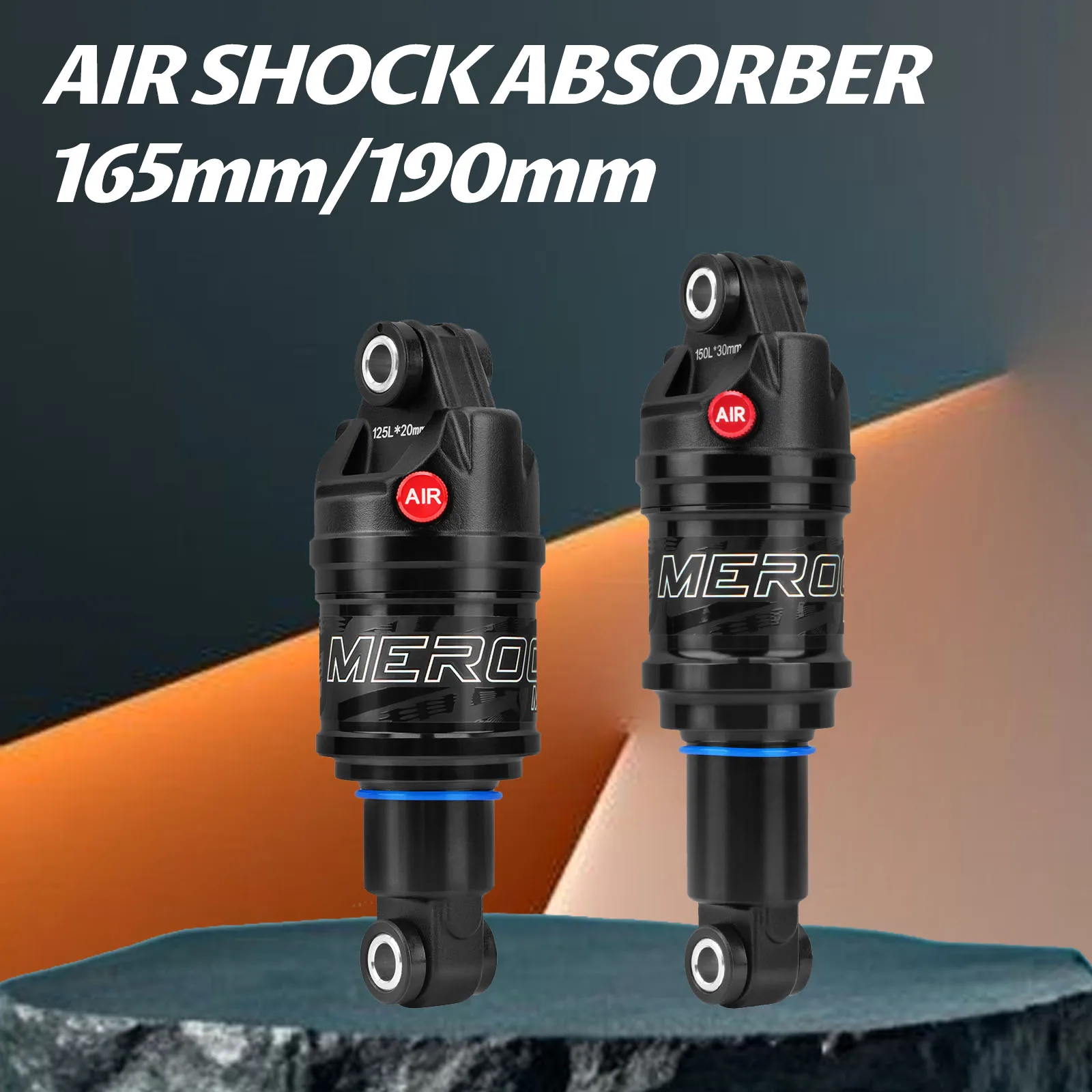 

125mm 150mm 165mm 190mm Air Shock Absorber Adjustable Air Pressure For Electric Scooter Mountain Bike Rear Bicycle Suspension