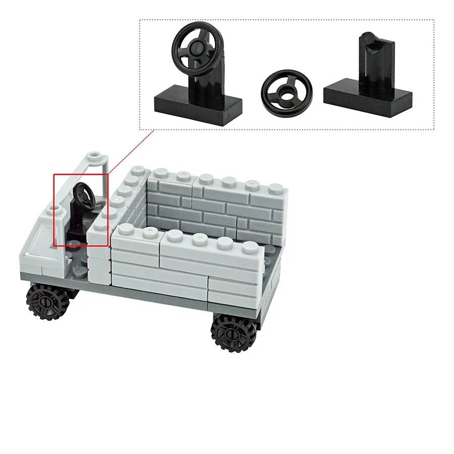 Car Wheel Axles Pack para Blocos de Construção, Pneus Montar para Crianças, Modelos DIY, Shaft Plate, Brinquedos de Construção, Acessórios para Crianças