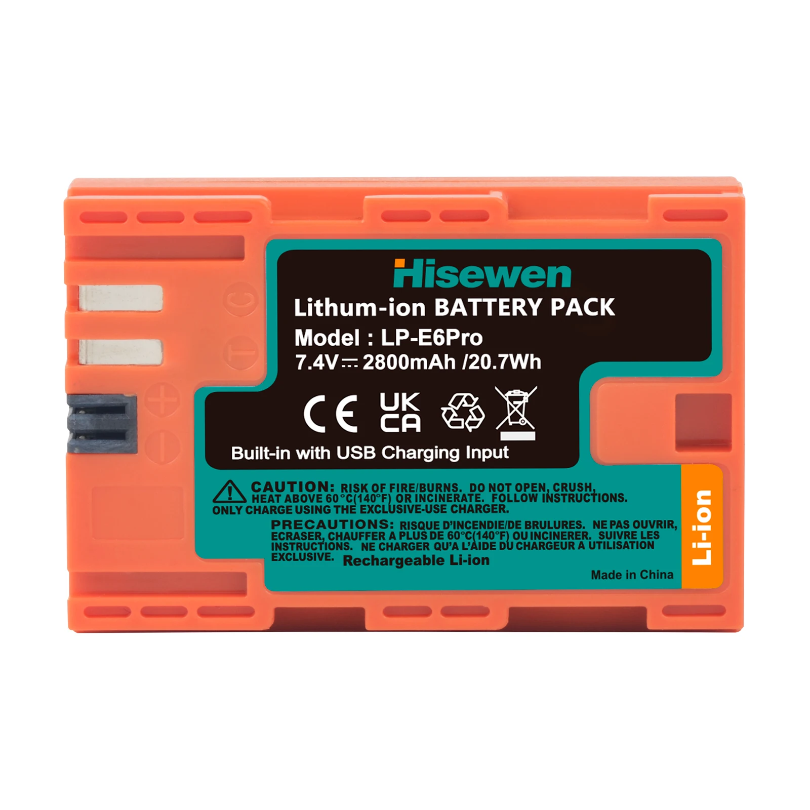 Hisewen 10szt 2800mAh LP E6N E6 LP-E6 LP-E6Pro Bateria z typem C do Canon EOS R 5D Mark II III 6D 7D 60D 70D 80D 90D R7 R6